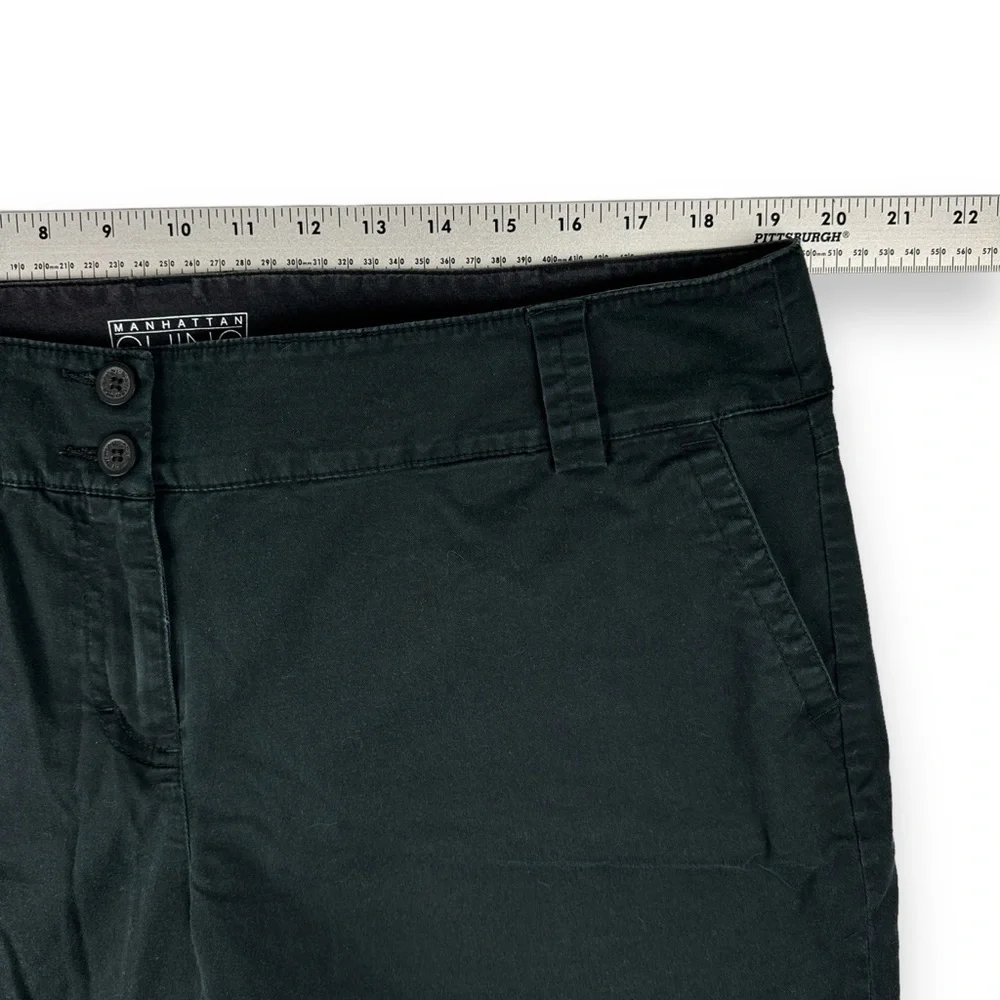 New York & Company Shorts Womens 18 Manhattan Chino Black Cotton Spandex Stretch